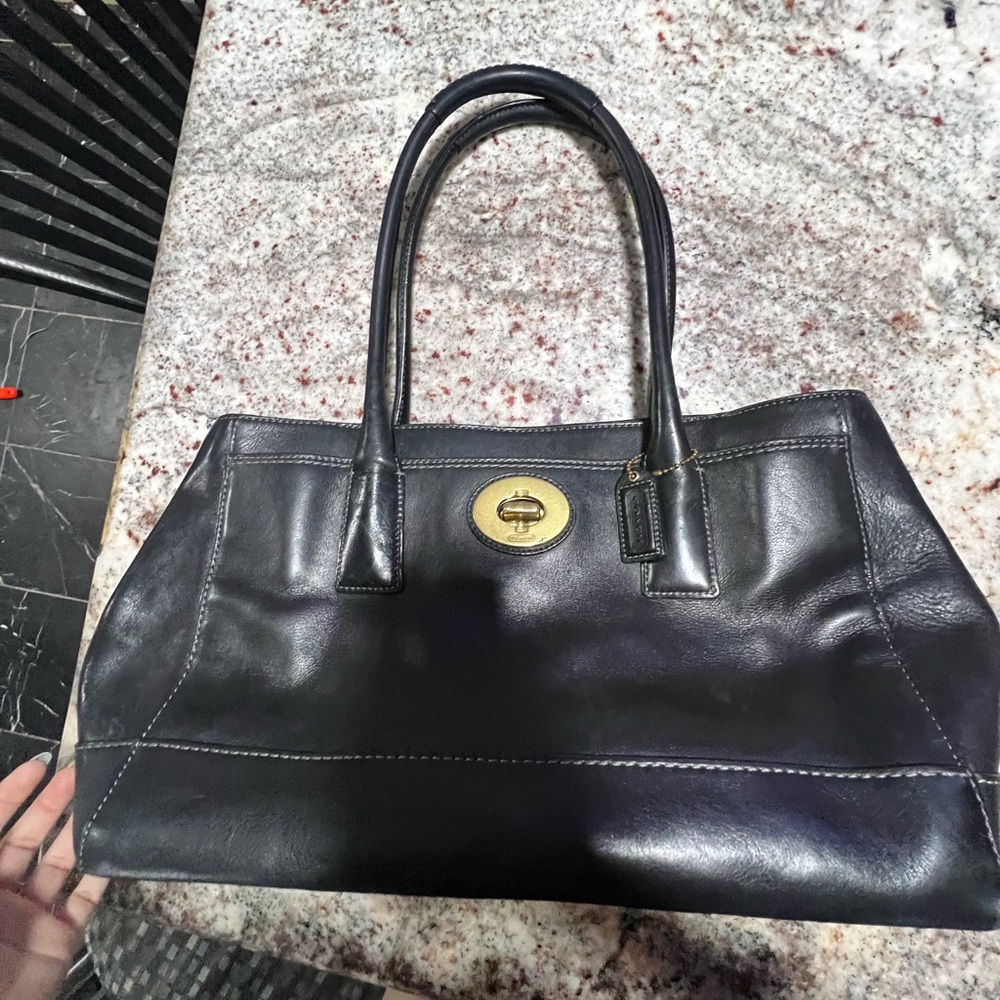 Vintage Coach Madeline Black Leather Satchel